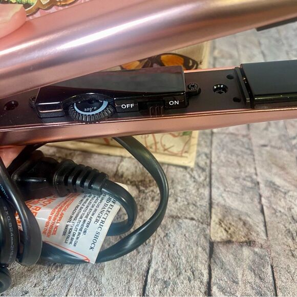 GVP Ceramic Travel Flat Iron Hair Straightener 1 Inch Rose Gold Anti Frizz - Picture 6 of 7